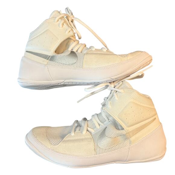 Nike Fury White & Silver Wrestling Boxing MMA Shoes Sneakers Size 7.5 - Picture 7 of 10